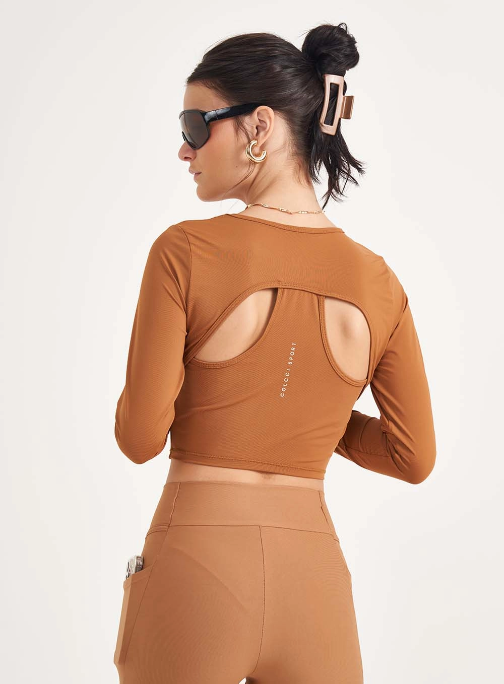 Blusa Feminina Slim Cropped Marrom