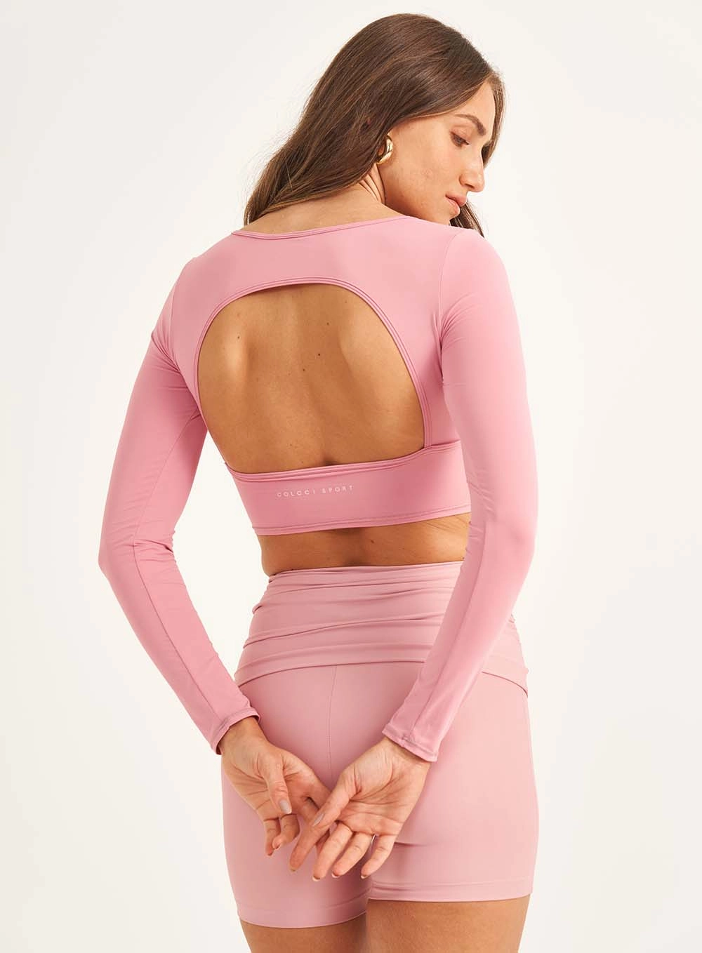 Blusa Feminina Slim Manga Longa Rosa