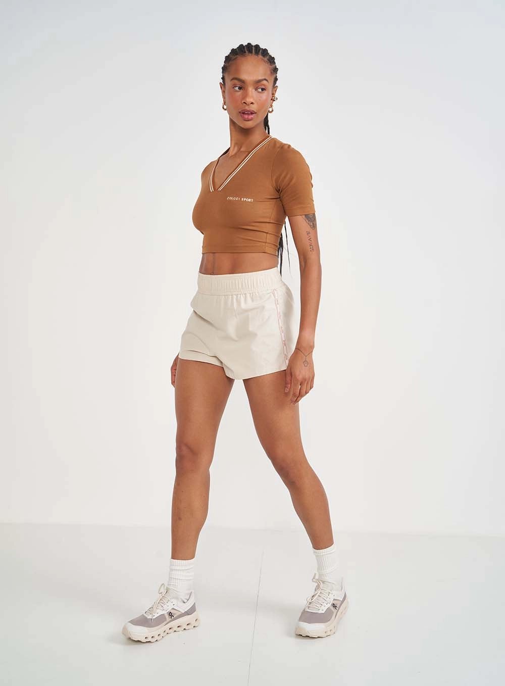 Blusa Feminina Slim Curta Marrom
