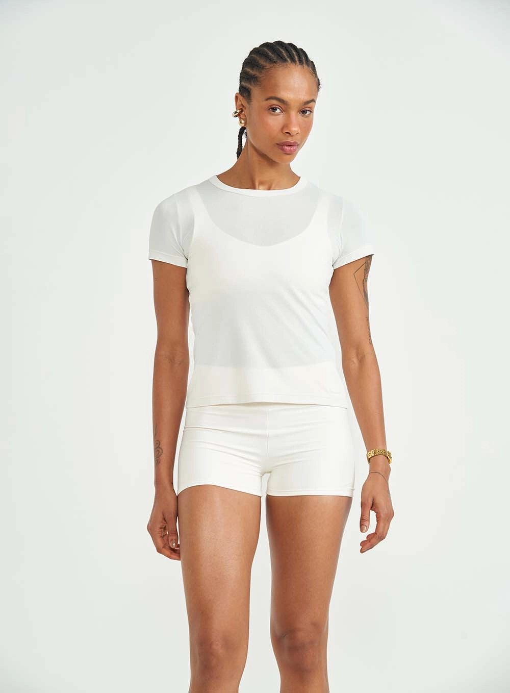 Blusa Feminina Slim Fit Com Transparência Off-Shell