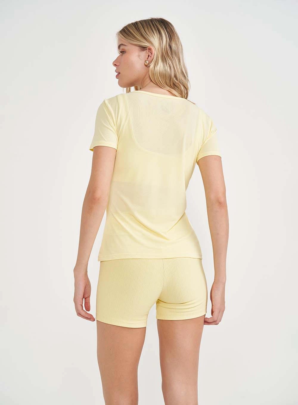 Blusa Slim Com Transparência Amarelo