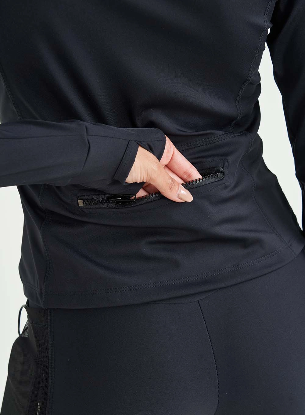 Blusa Slim Com Zíper Nas Costas Preto