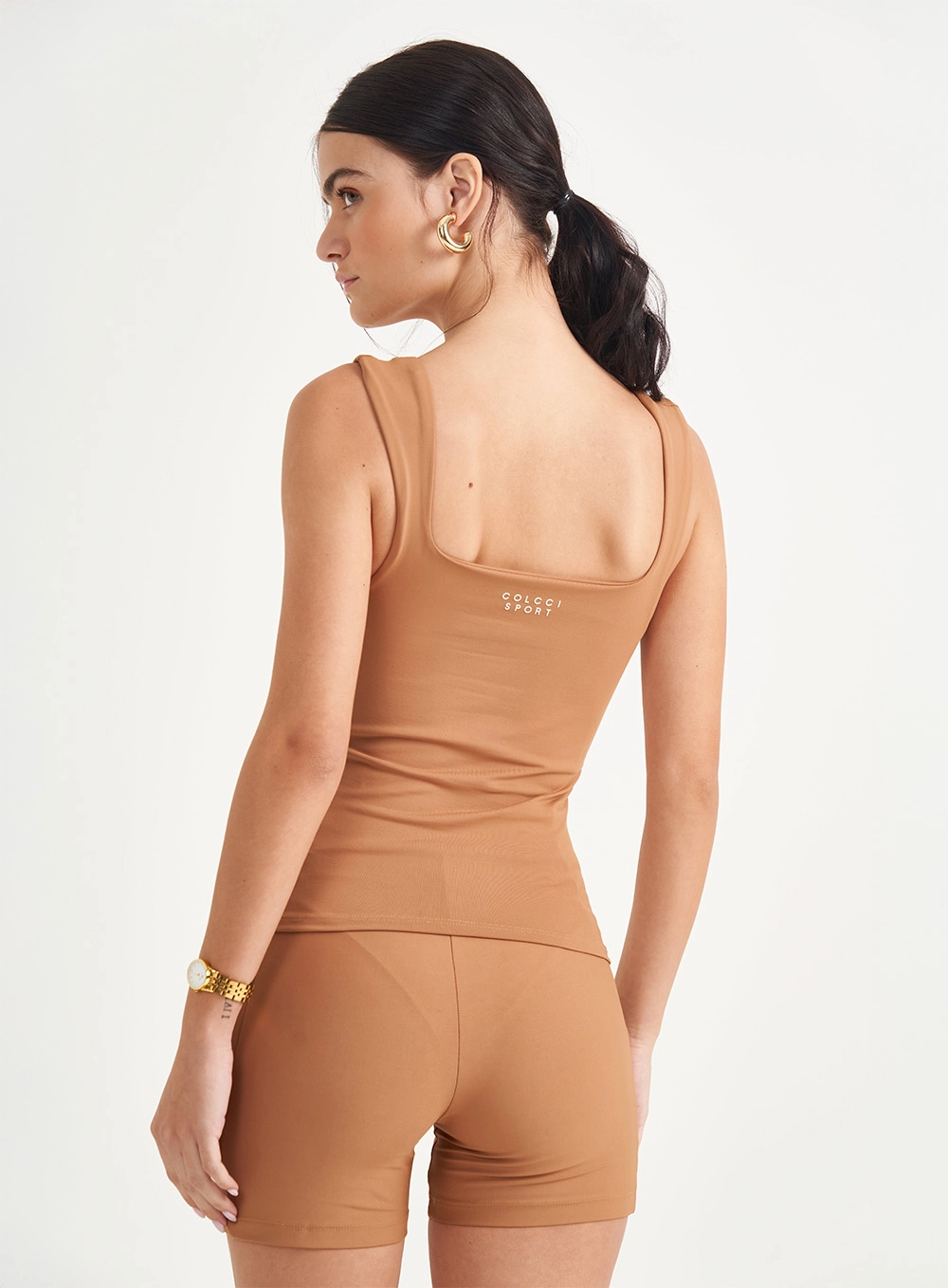 Regata Feminina Slim Com Alças Marrom