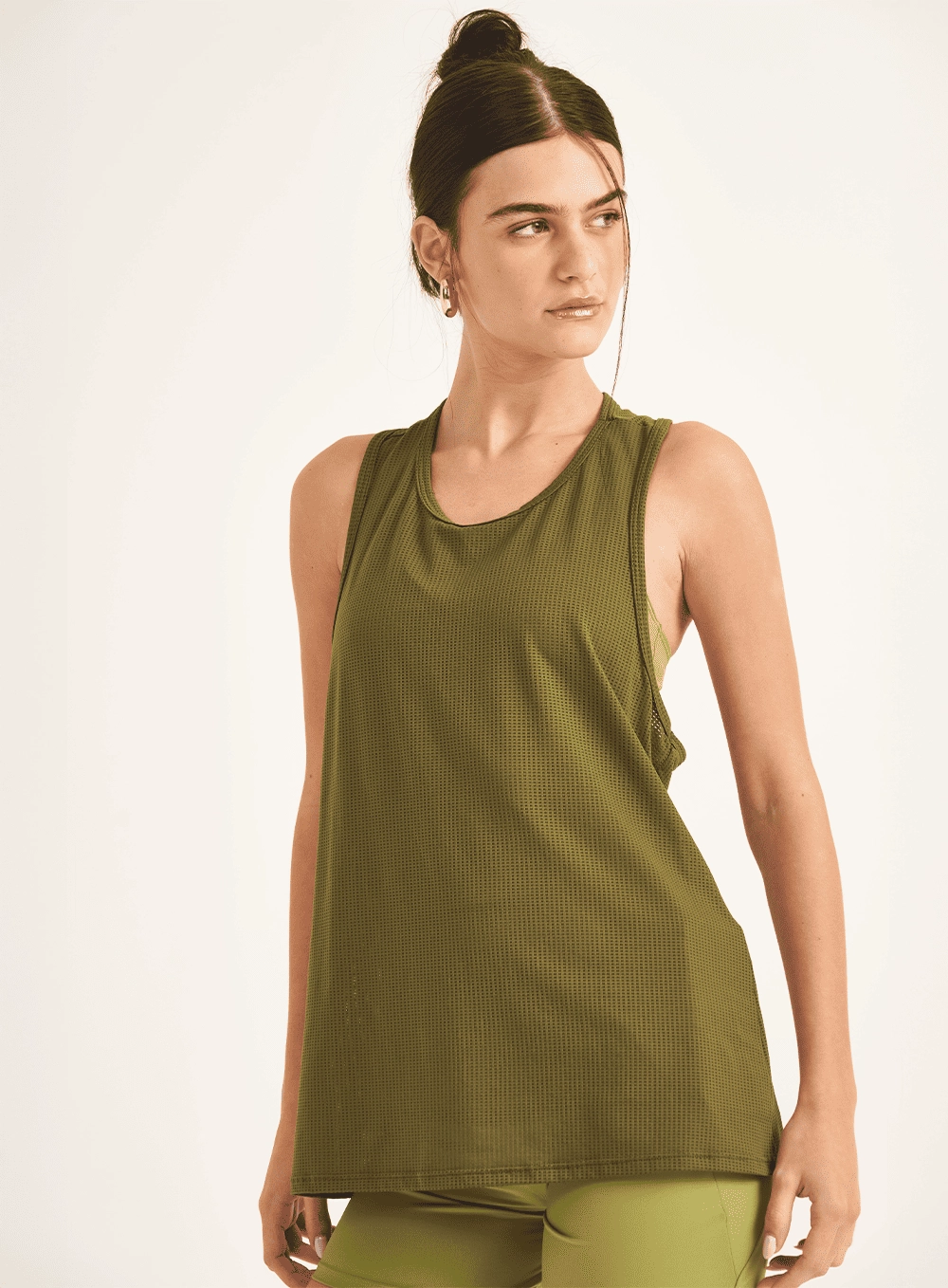 Regata Feminina Loose Em Tela Verde