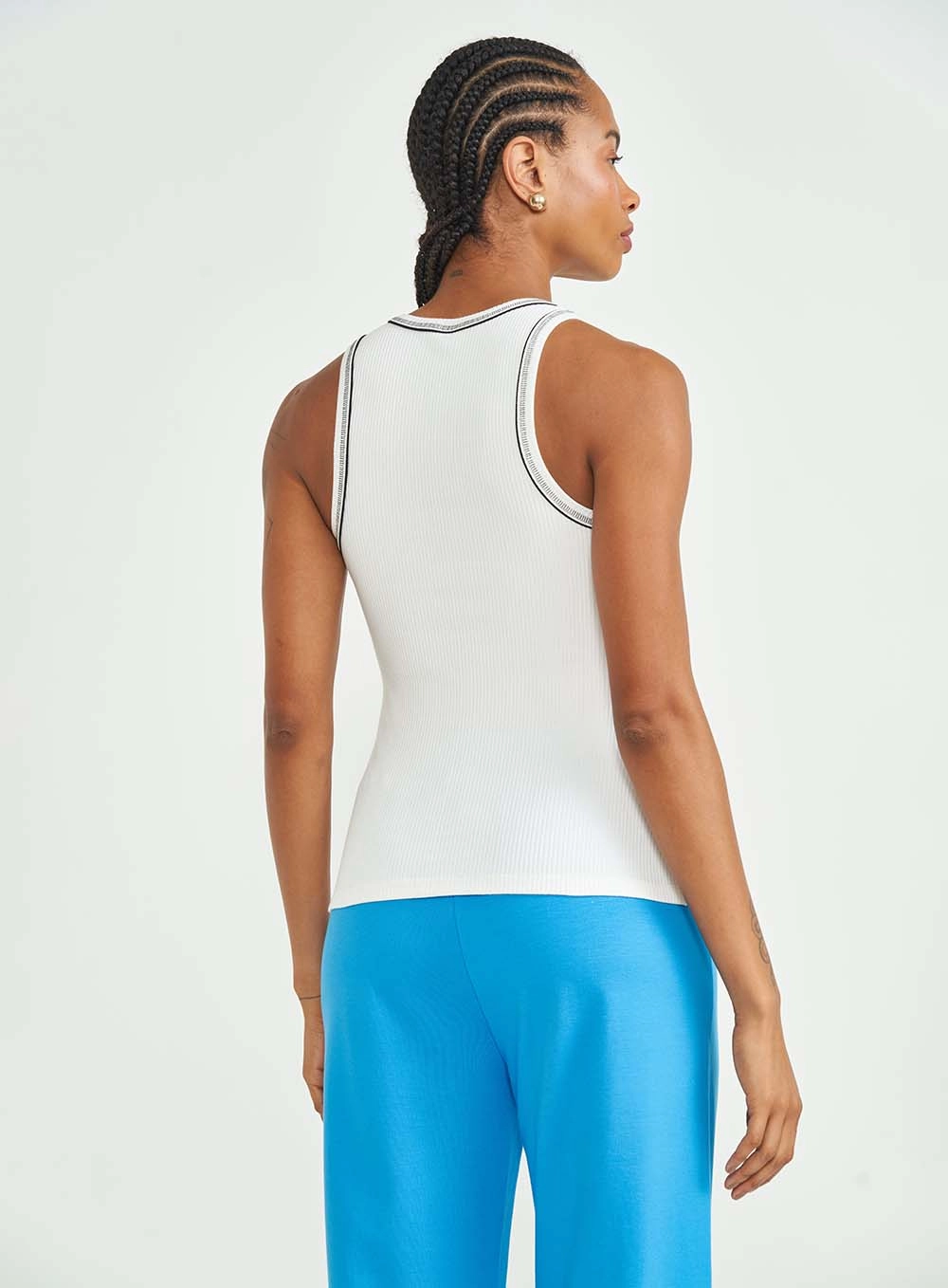 Regata Feminina Slim Canelada Contrast Off-Shell