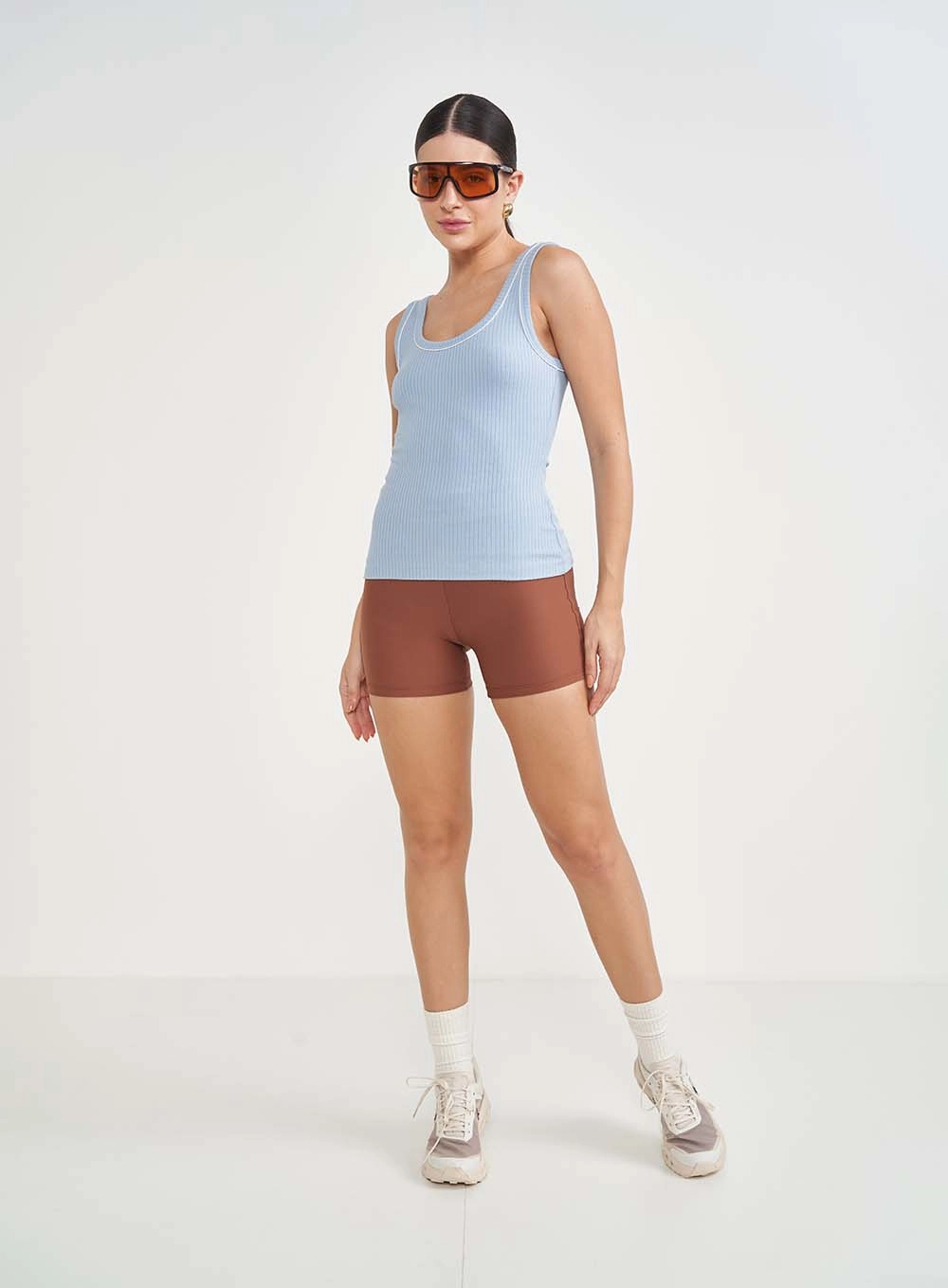 Regata Feminina Canelada Slim Azul