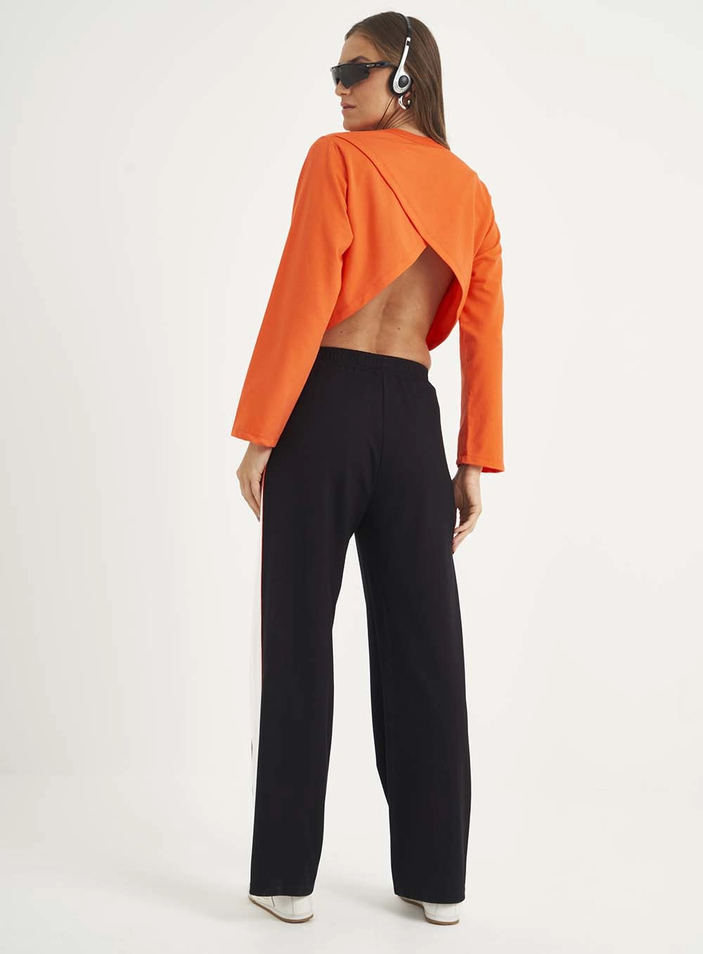 Blusão Moletom Feminino Loose Laranja