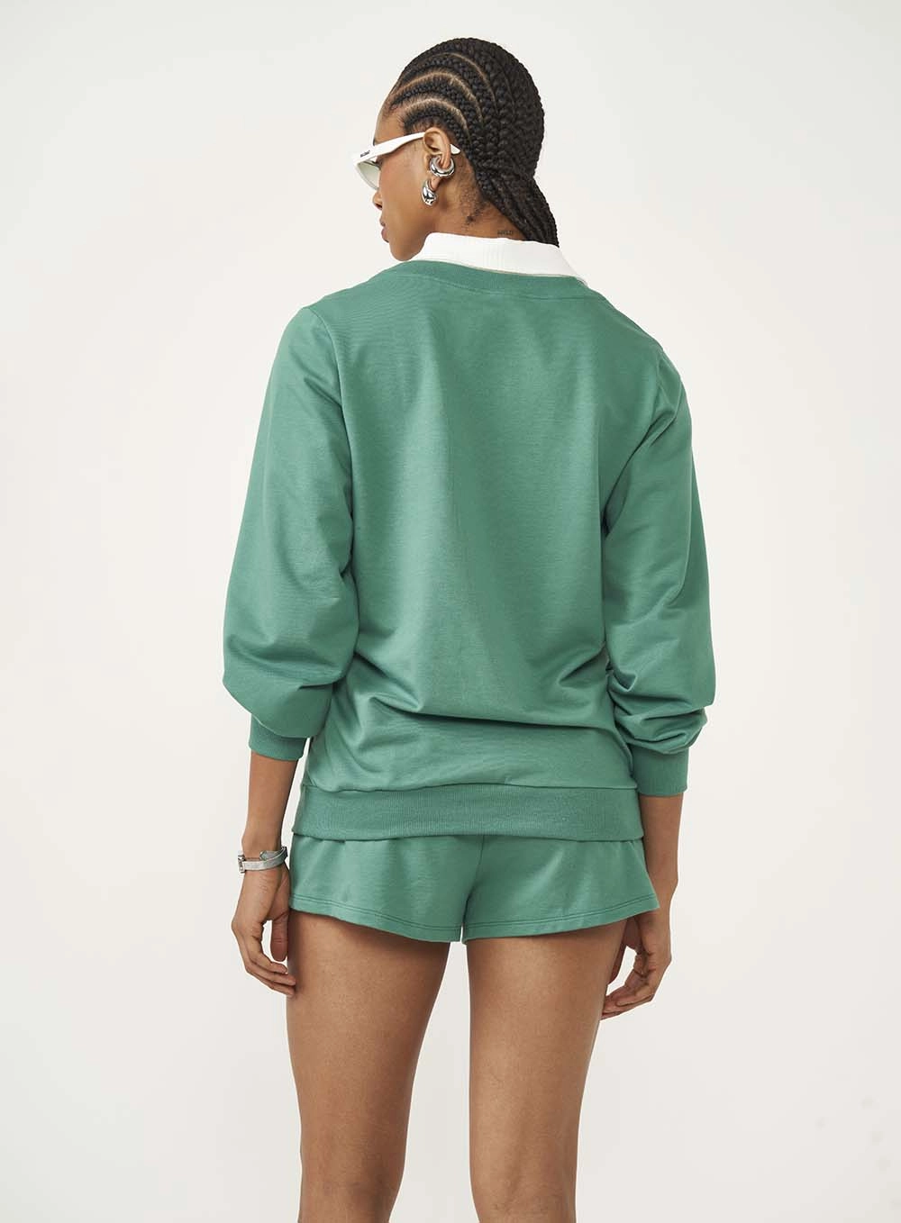 Blusão Comfort Com Decote V Verde