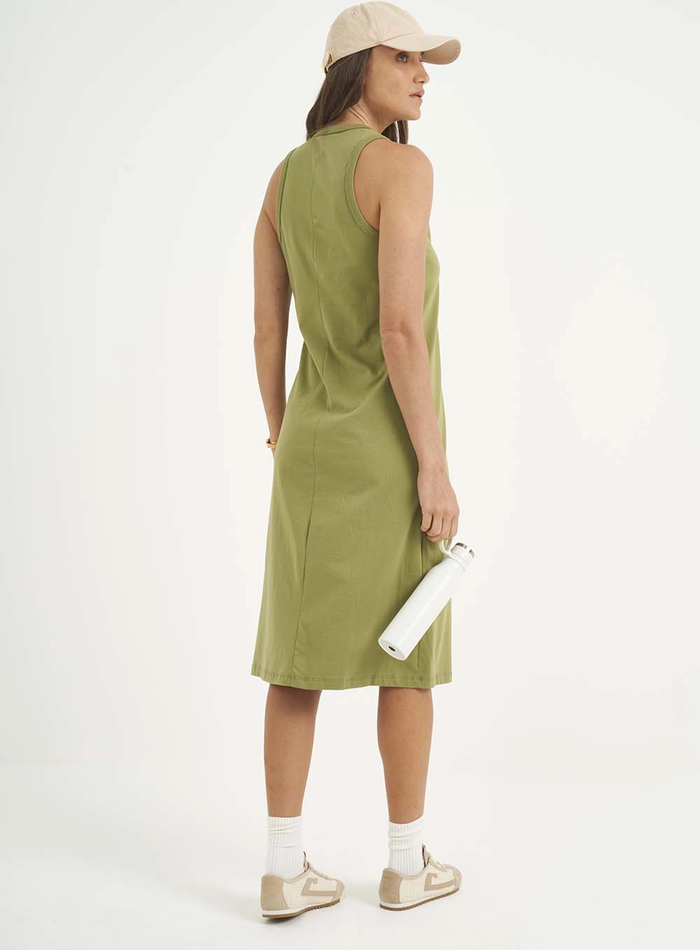 Vestido Midi Com Fenda Verde