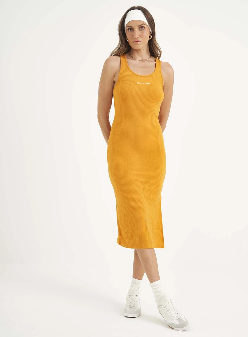 Vestido Midi Slim Fit Canelado