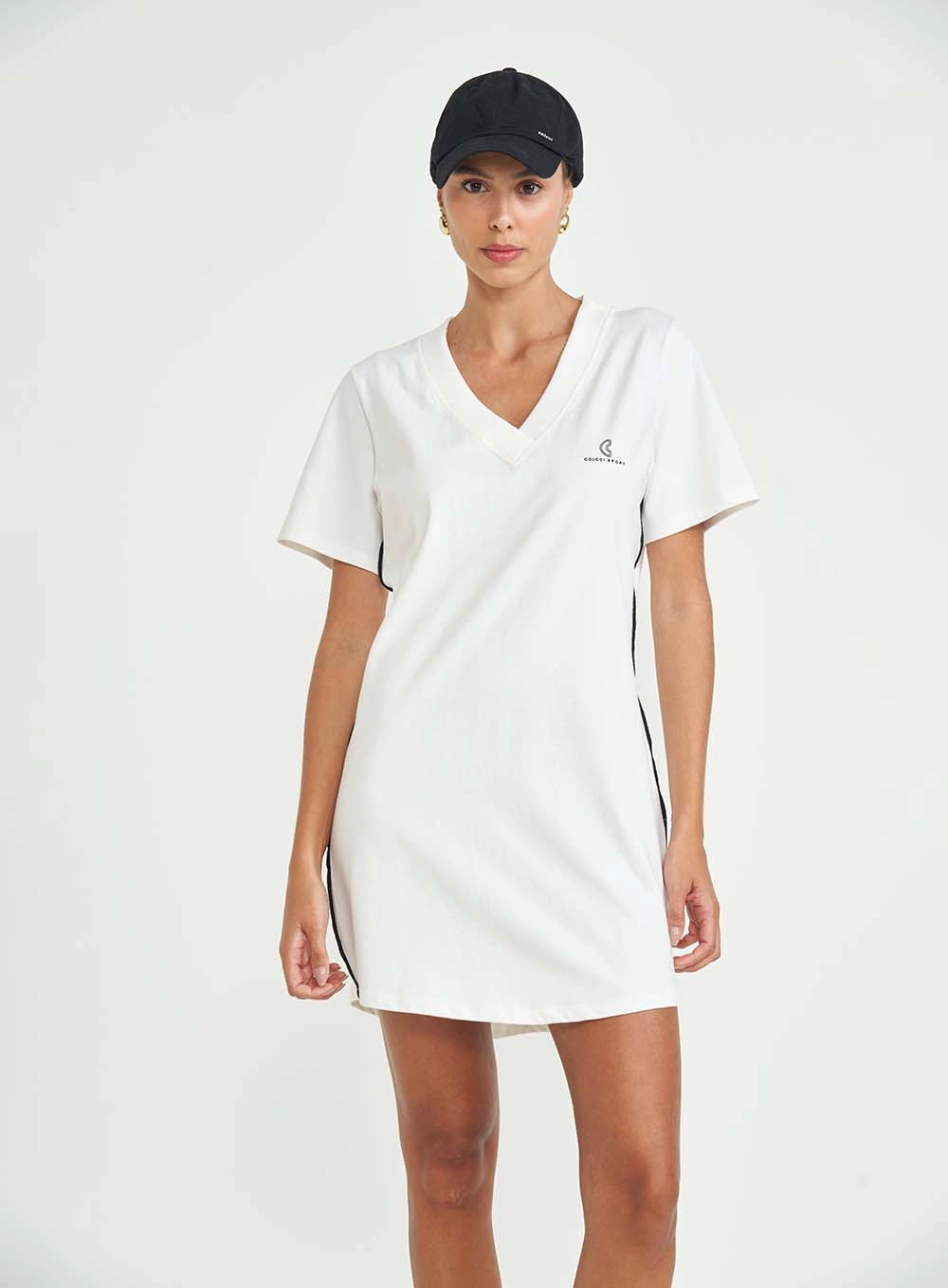 Vestido Comfort Com Listras Na Lateral Off