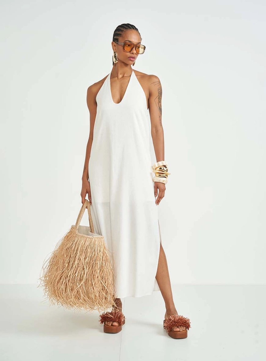 Vestido Midi Loose Com Amarração