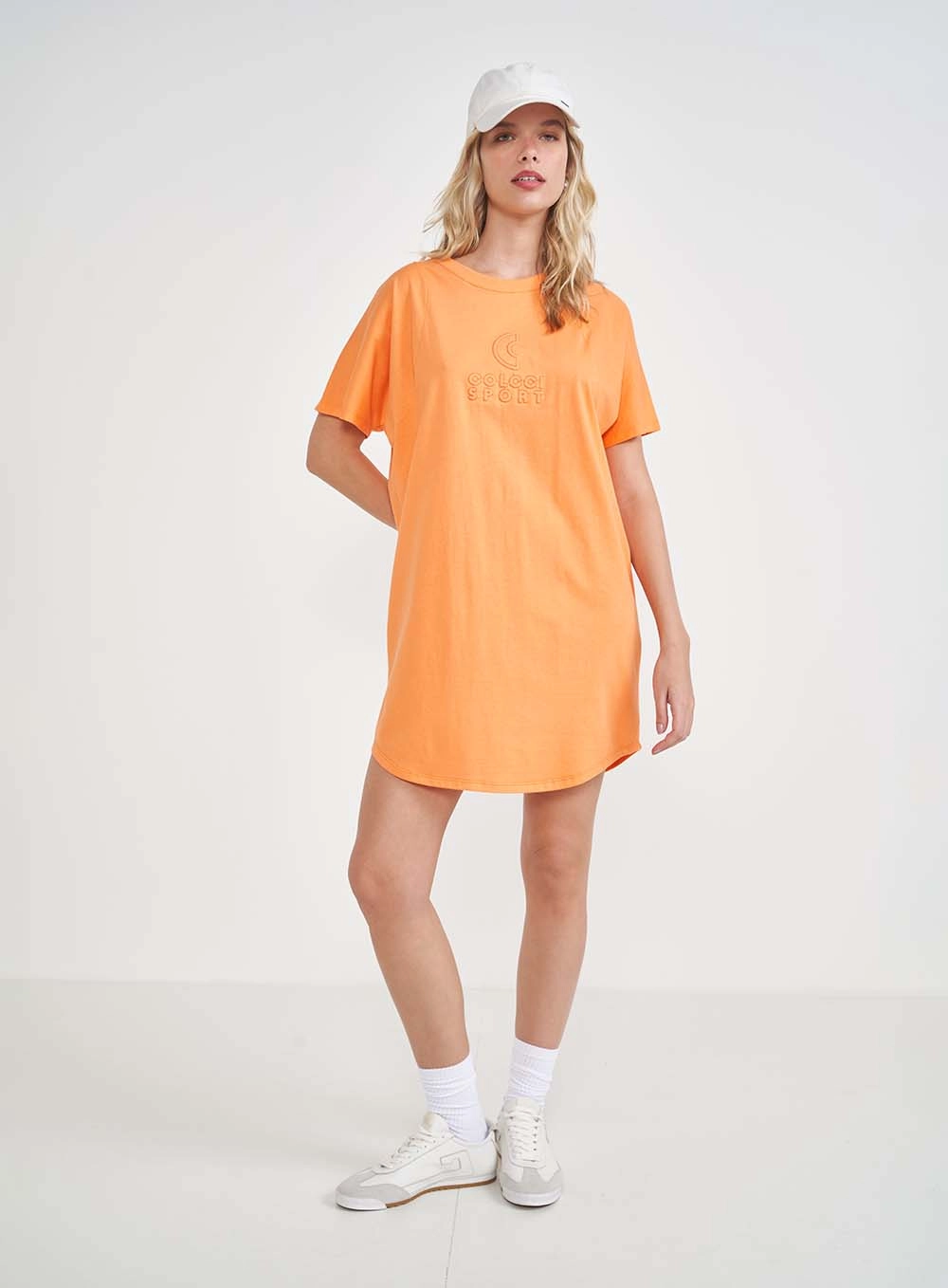 Vestido Curto T-shirt Comfort Laranja