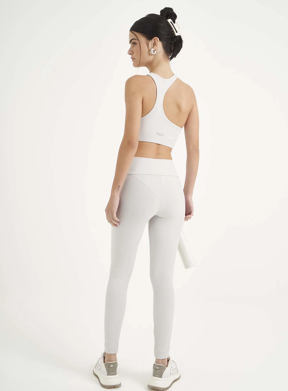 Top Slim Force Canelado Cinza