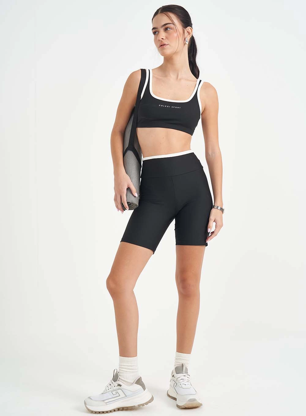 Top Slim Medium Contrast Preto