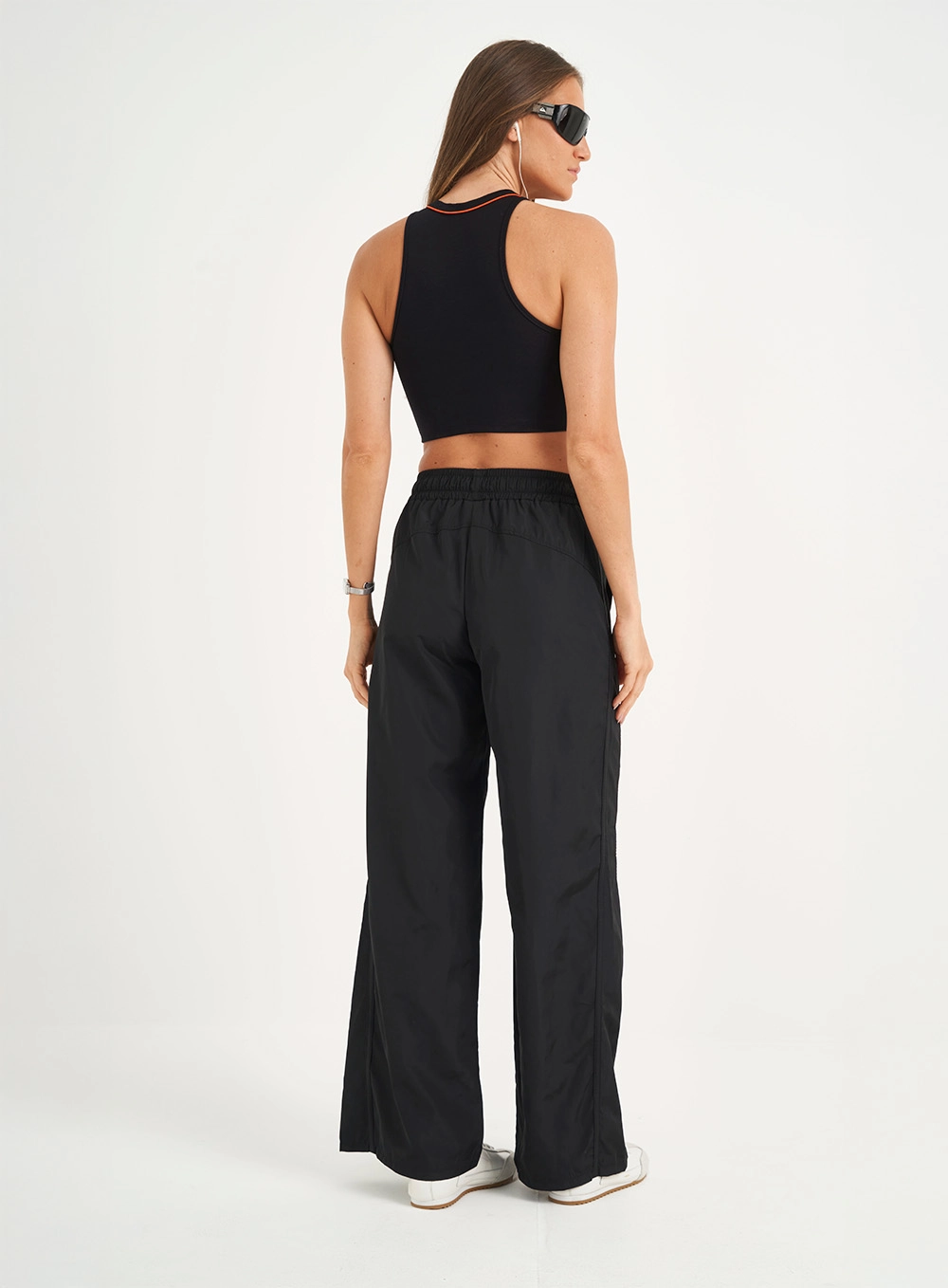 Top Slim Com Listras Frontais Preto