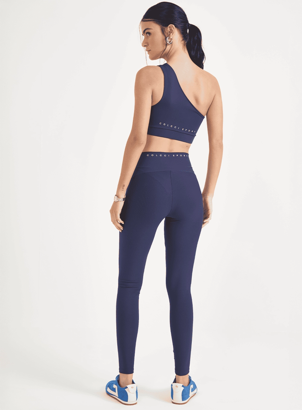 Top Slim Performance Ombro Único Azul