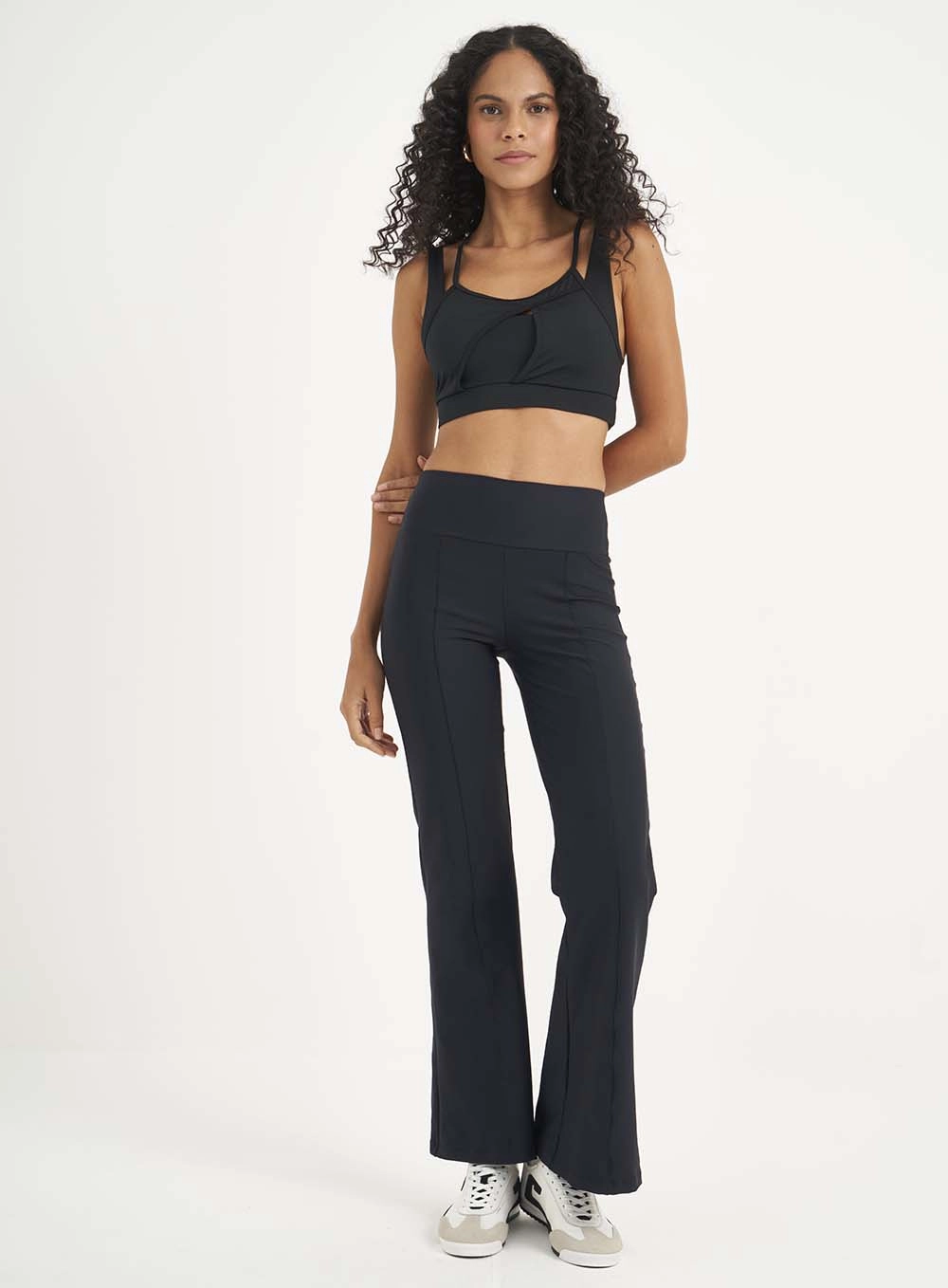 Top Slim Medium Alças Duplas Preto