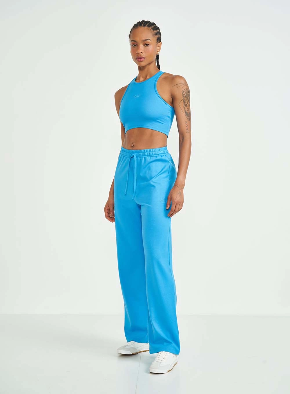 Top Slim Malha Azul