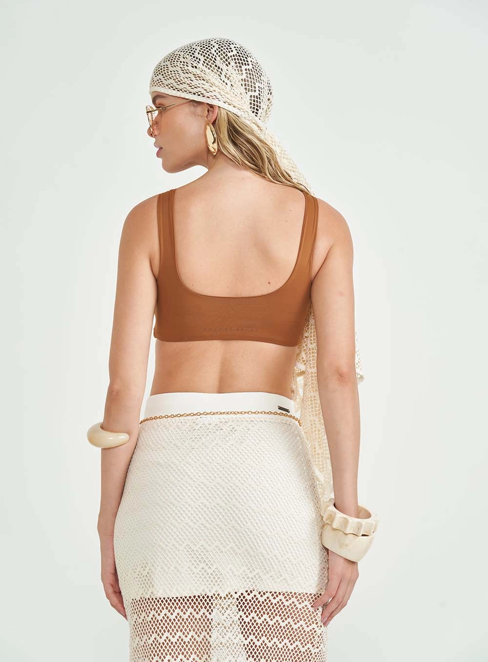 Top Slim Com Transpasse Marrom