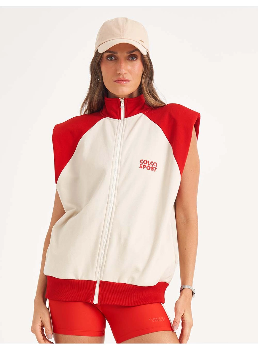 Colete Feminino De Moletom Loose Contrast