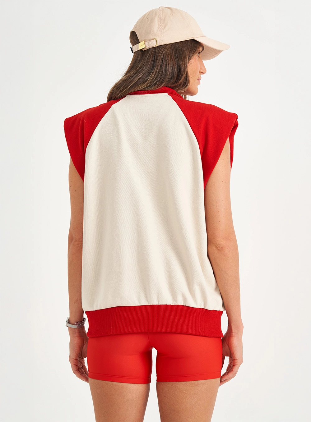 Colete Feminino De Moletom Loose Contrast Off-Shell