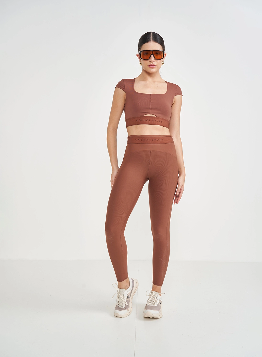 Conjunto Malha Sport  Feminino Colcci Sport Marrom