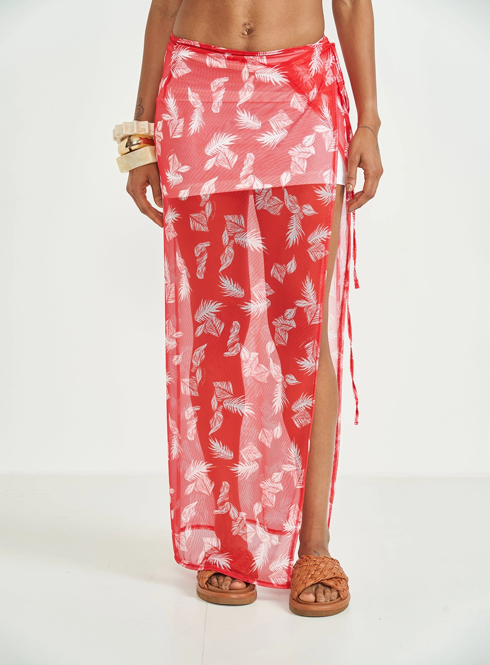 Saída De Praia Tule Estampada- Saia Estampados