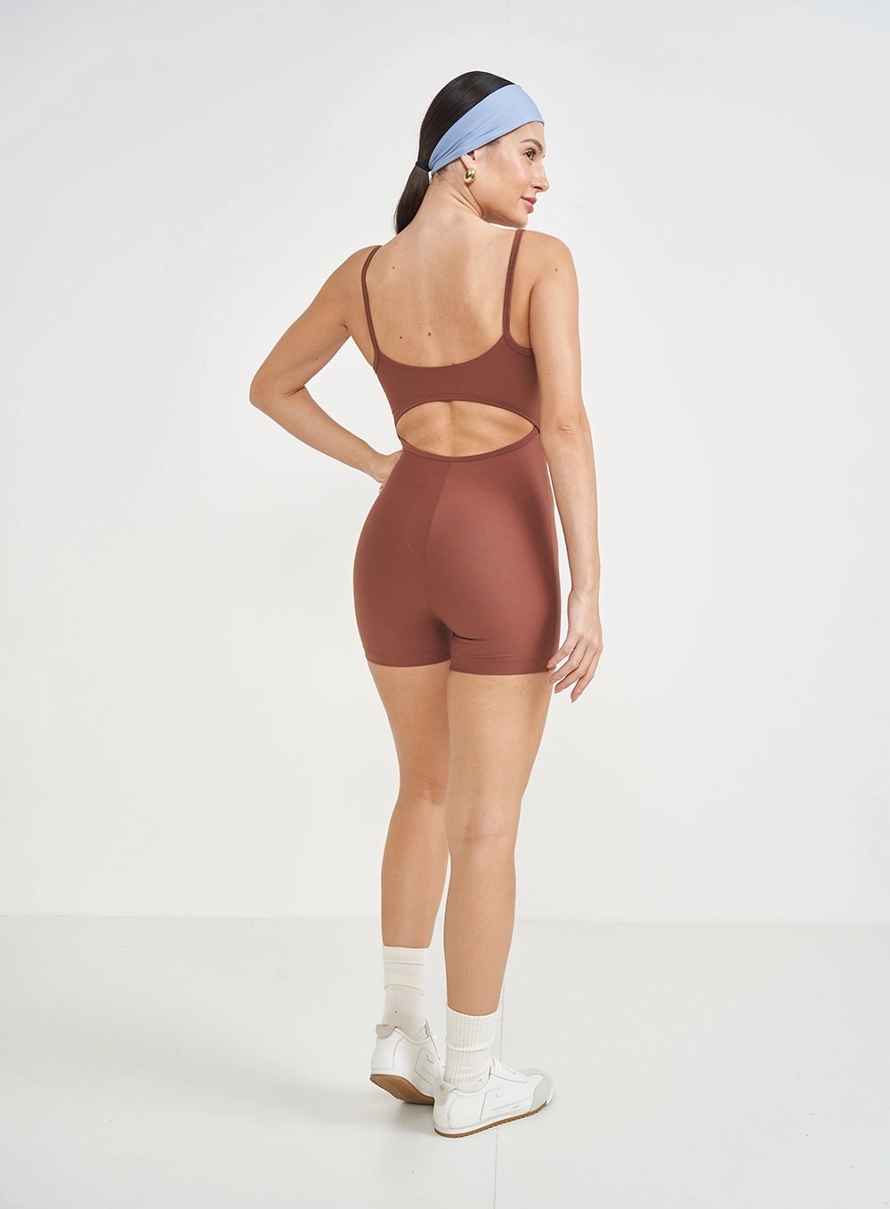 Macacao Malha Sport  Feminino Colcci Sport Marrom