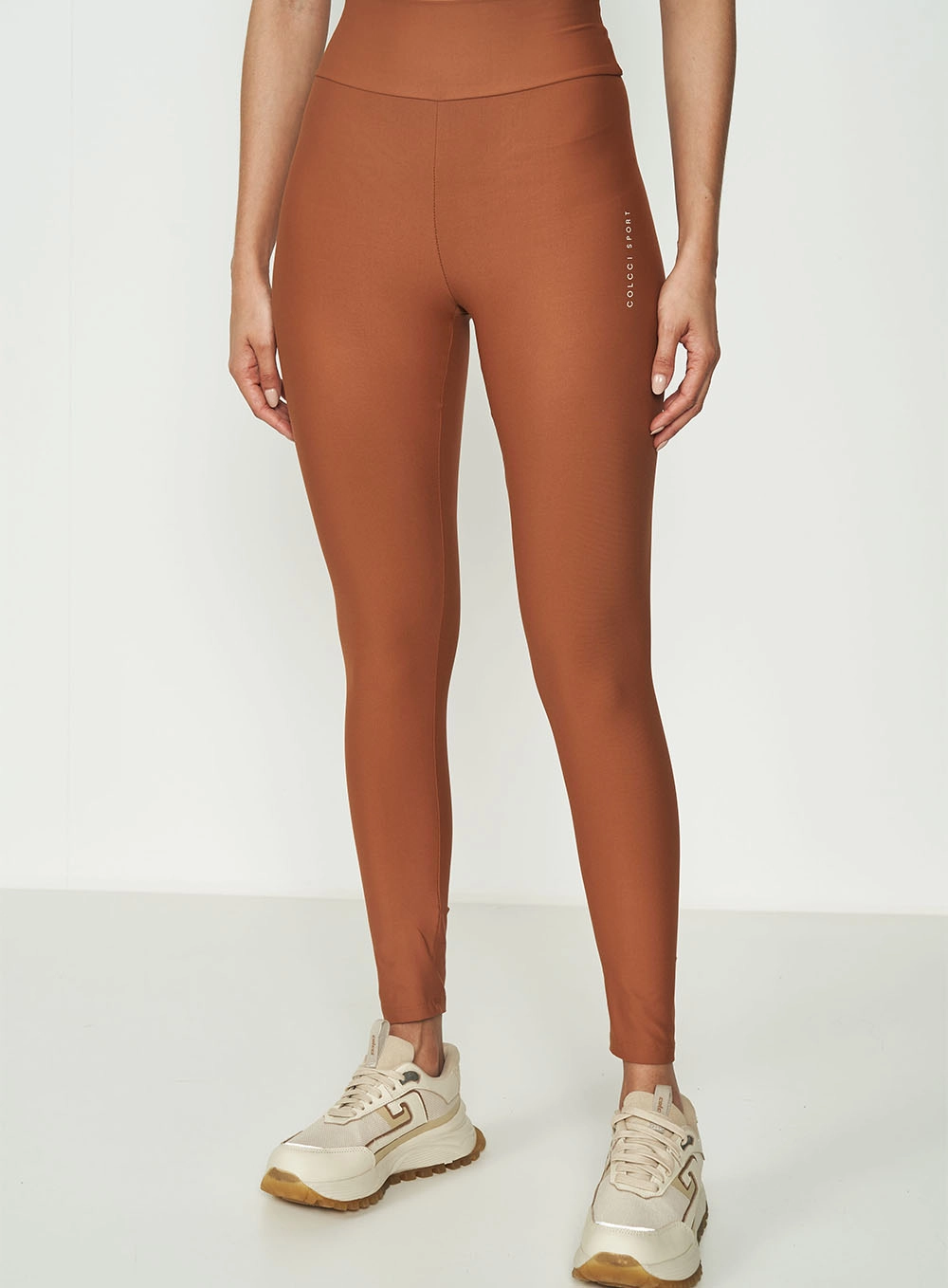 Calça Legging Performance Trainning Marrom Carmella
