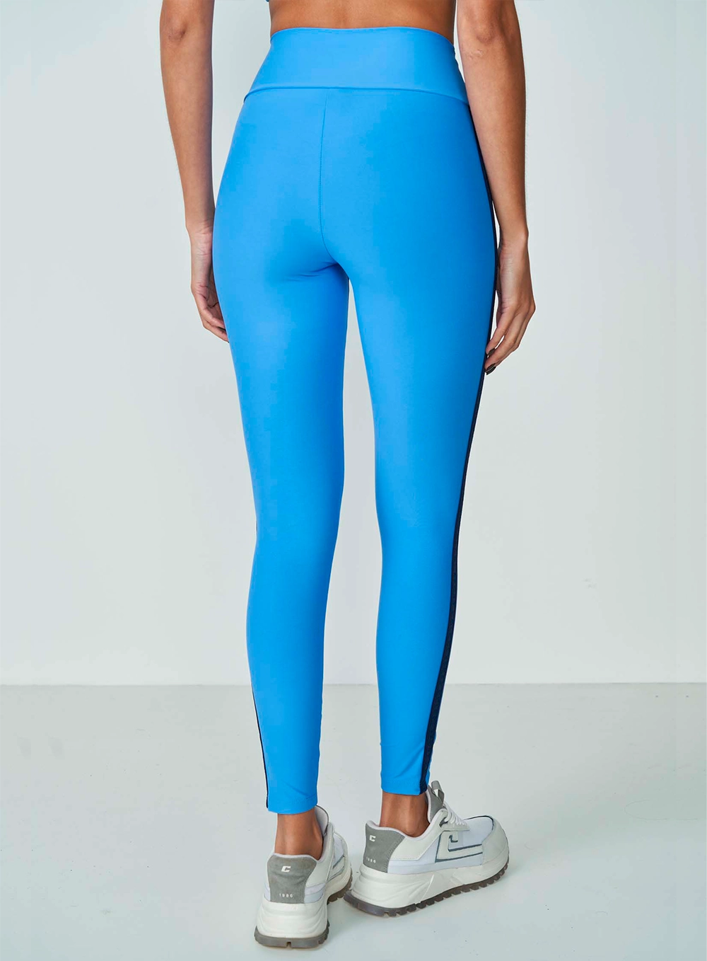 Calça Legging Detalhe Lateral Azul