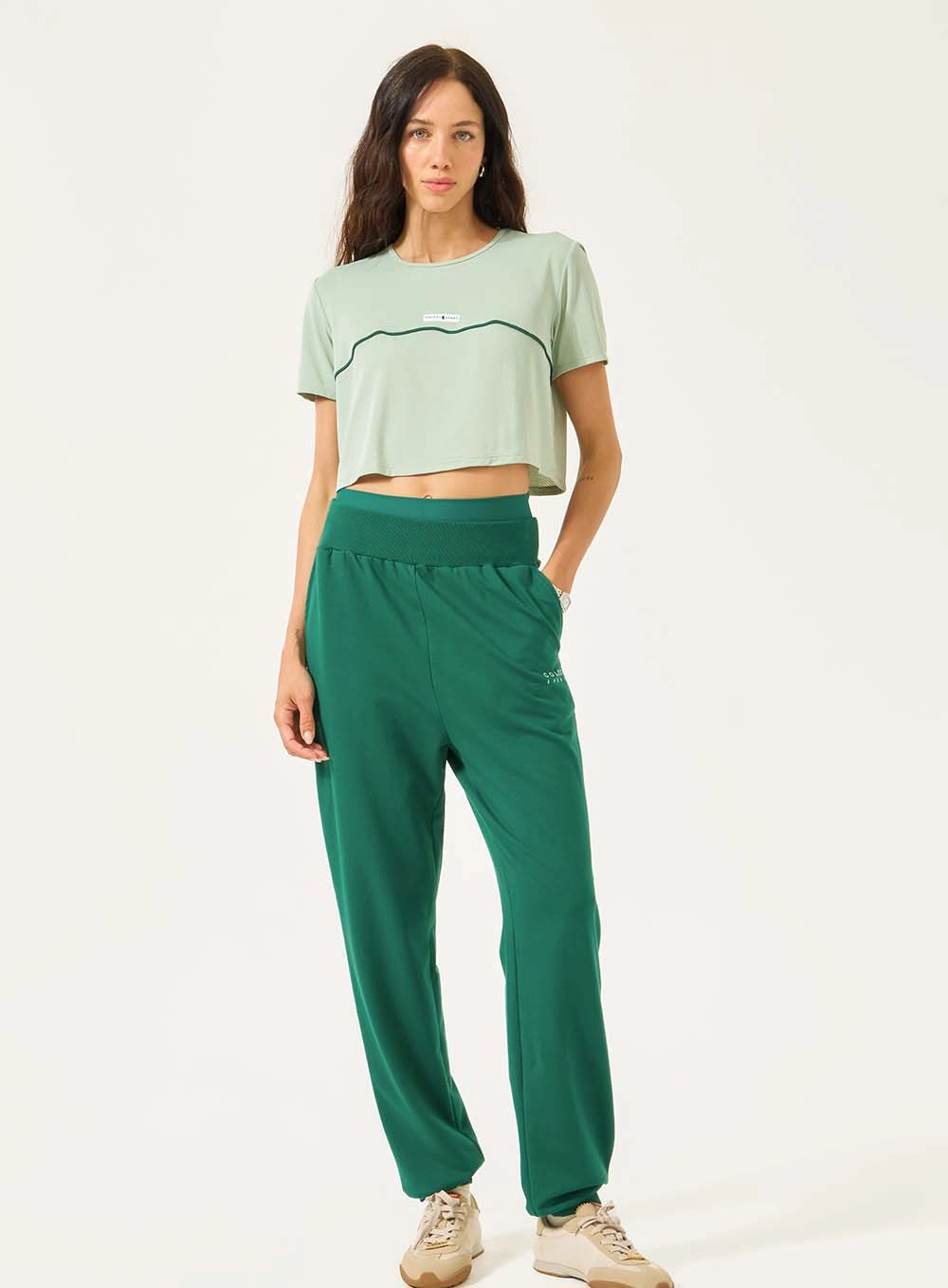 Calça Feminina Jogger Moletinho Verde