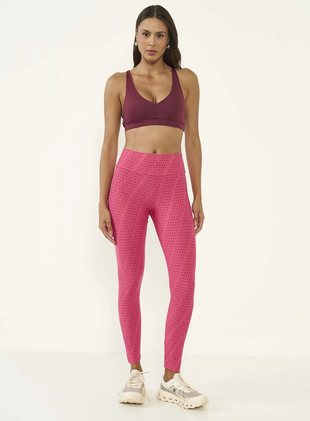 Calça Legging Estampada Rosa