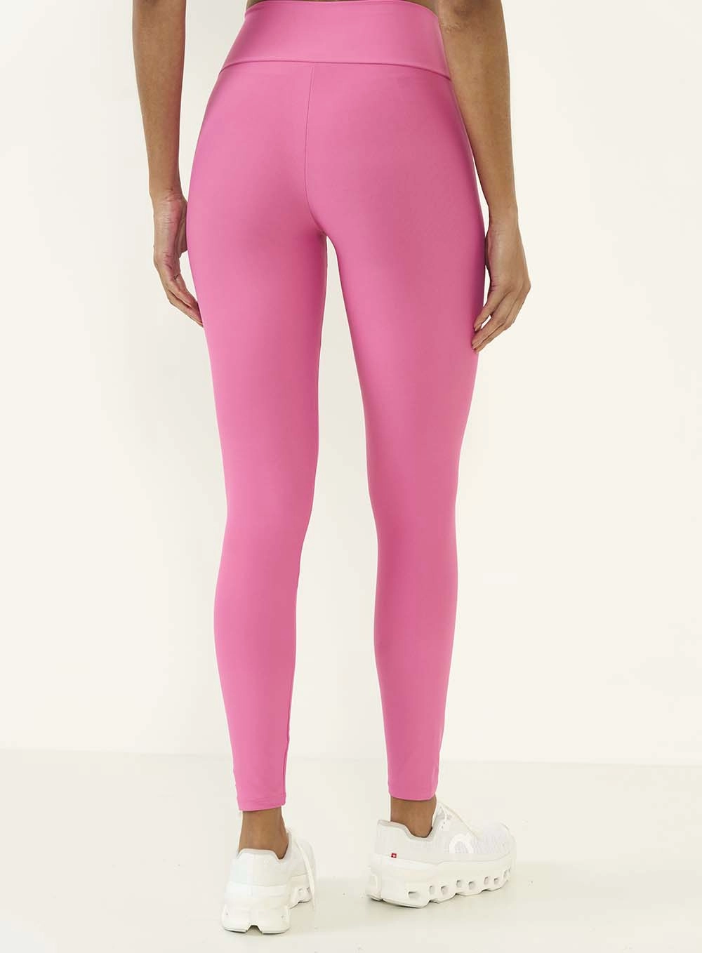 Calça Legging Slim Com Logo Minimalista Rosa