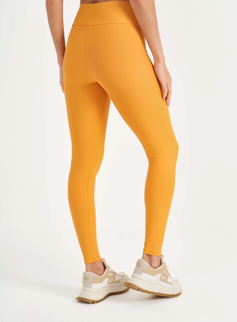 Calça Legging Slim Com Logo Minimalista Laranja