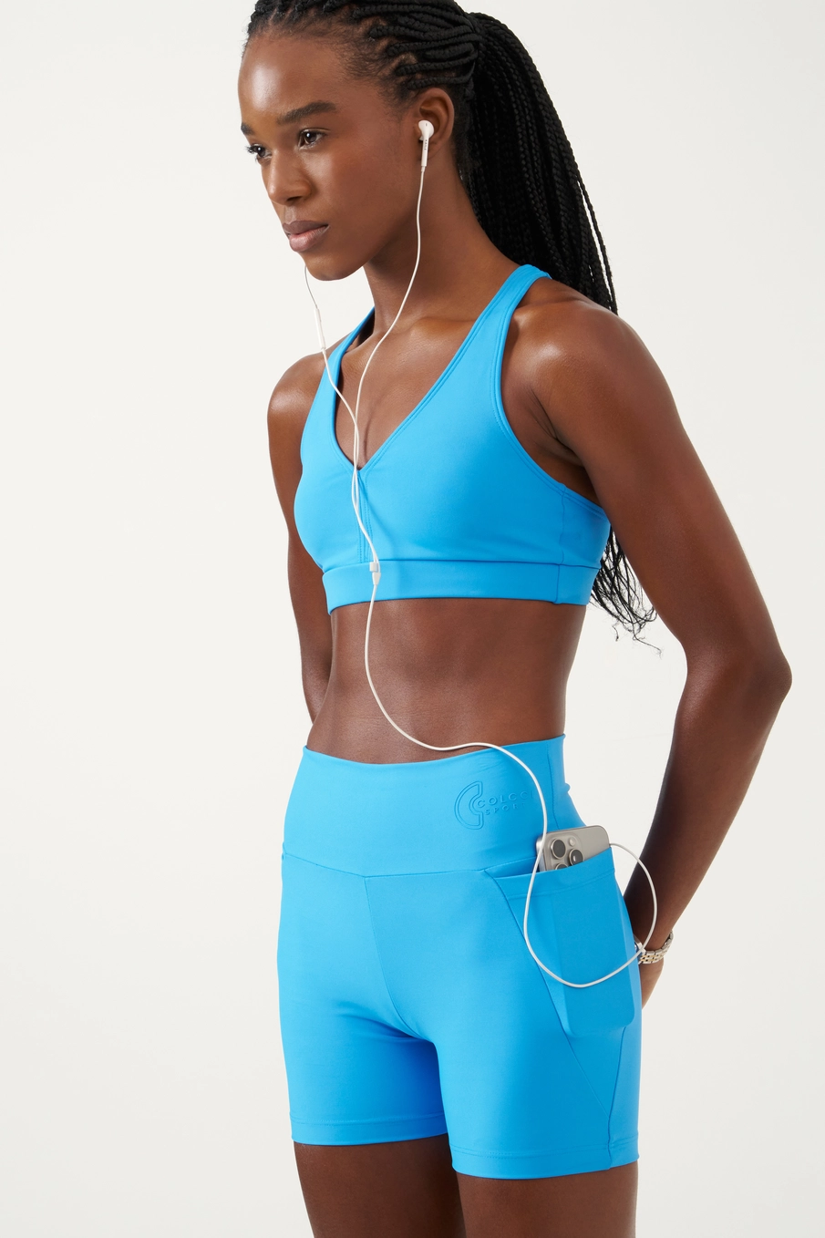 Bermuda Malha Sport  Feminino Colcci Sport Azul