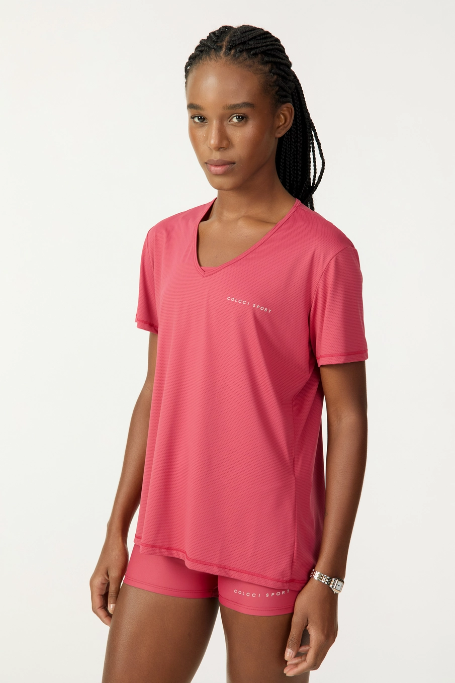 Camiseta Feminina Comfort Com Decote V Vermelho