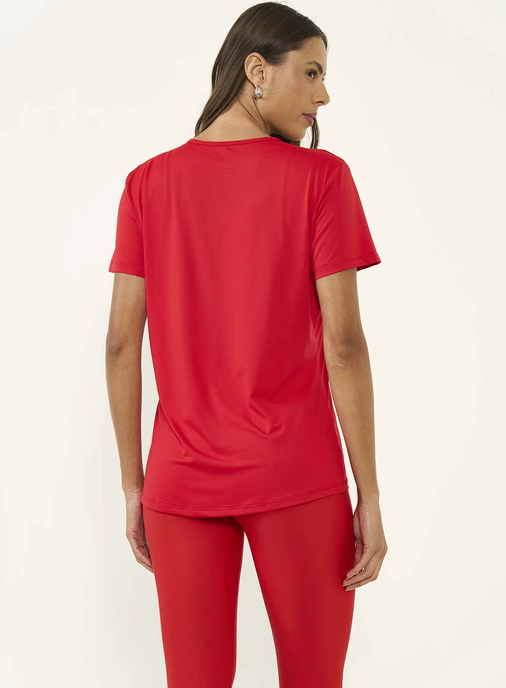 Camiseta Feminina Comfort Com Decote V Vermelho