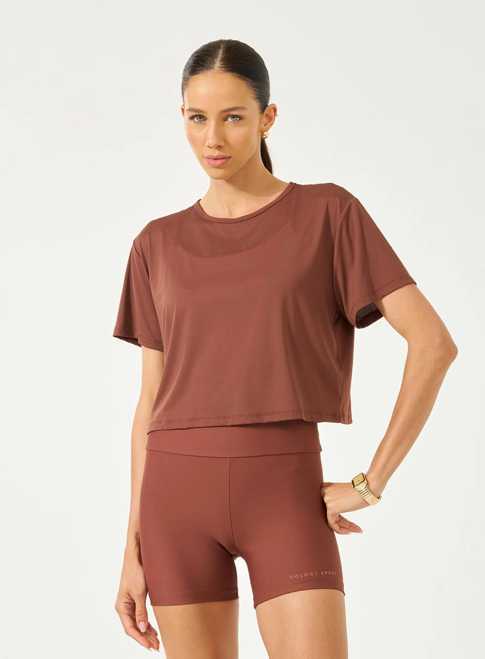 Camiseta Feminina Loose Fit Marrom Marissa