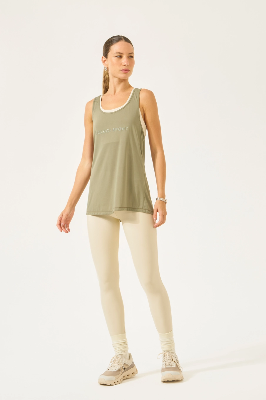 Regata Malha Sport  Feminino Colcci Sport Verde