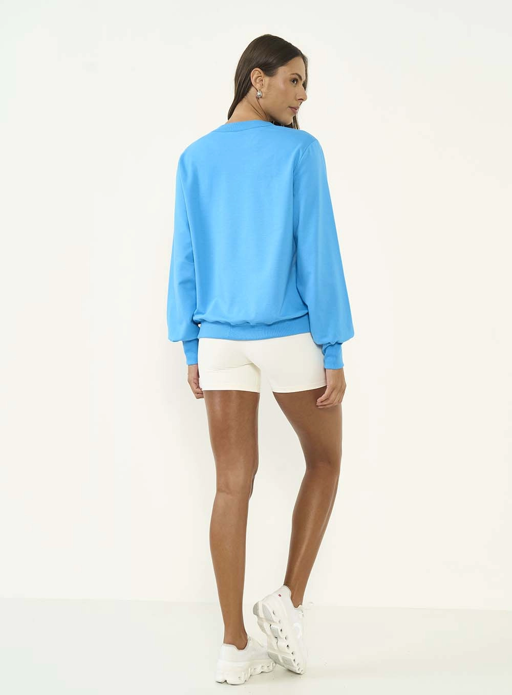Blusão Moletom Feminino Comfort Fit Azul