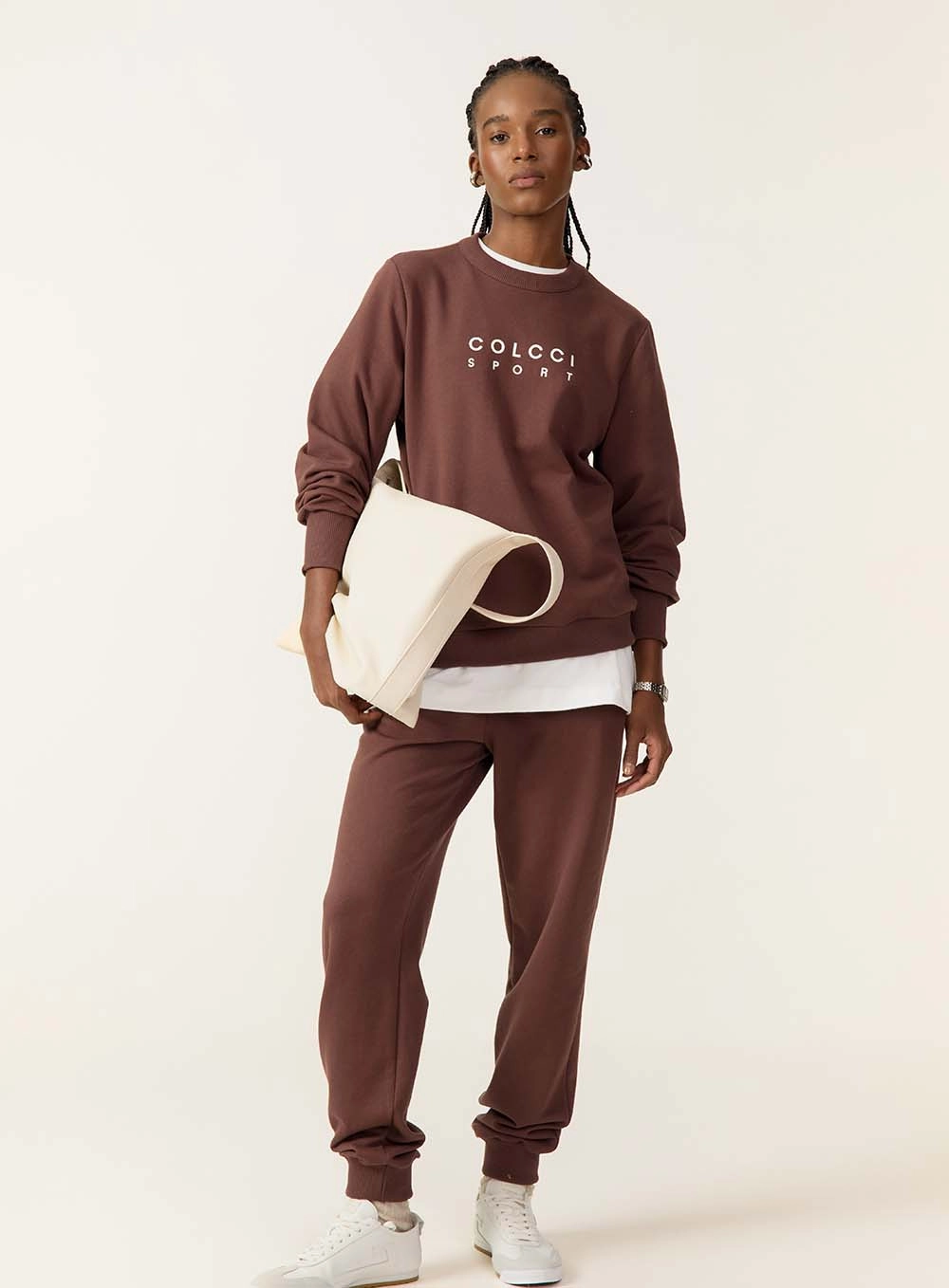 Blusão Moletom Feminino Comfort Fit Marrom