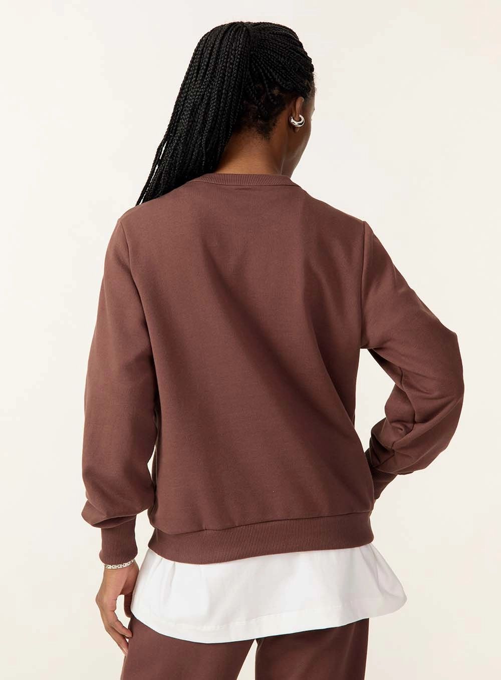 Blusão Moletom Feminino Comfort Fit Marrom