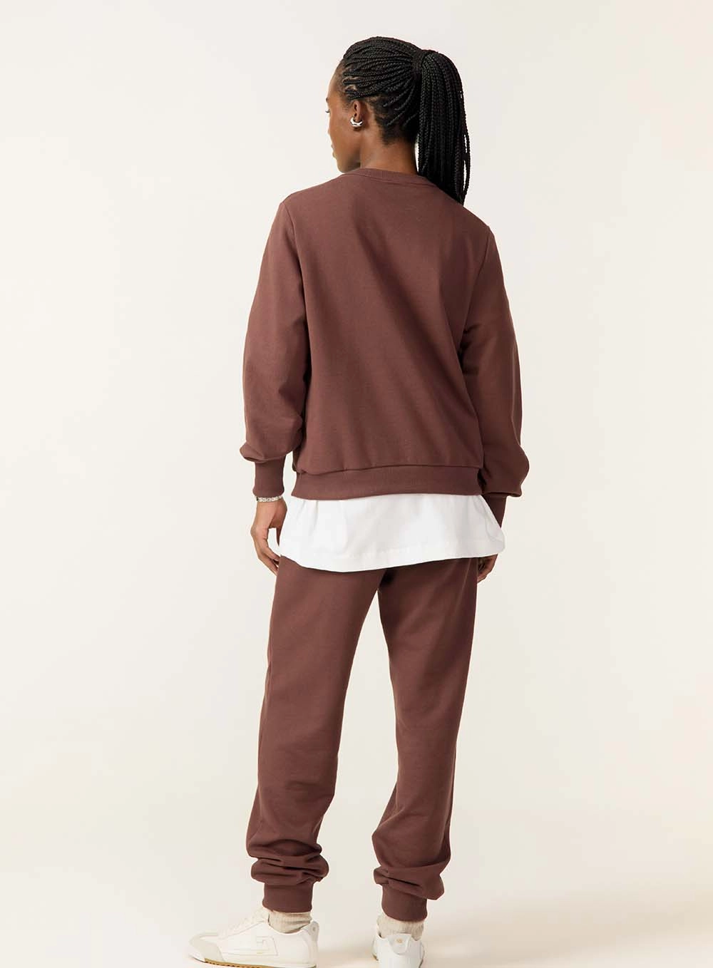 Blusão Moletom Feminino Comfort Fit Marrom