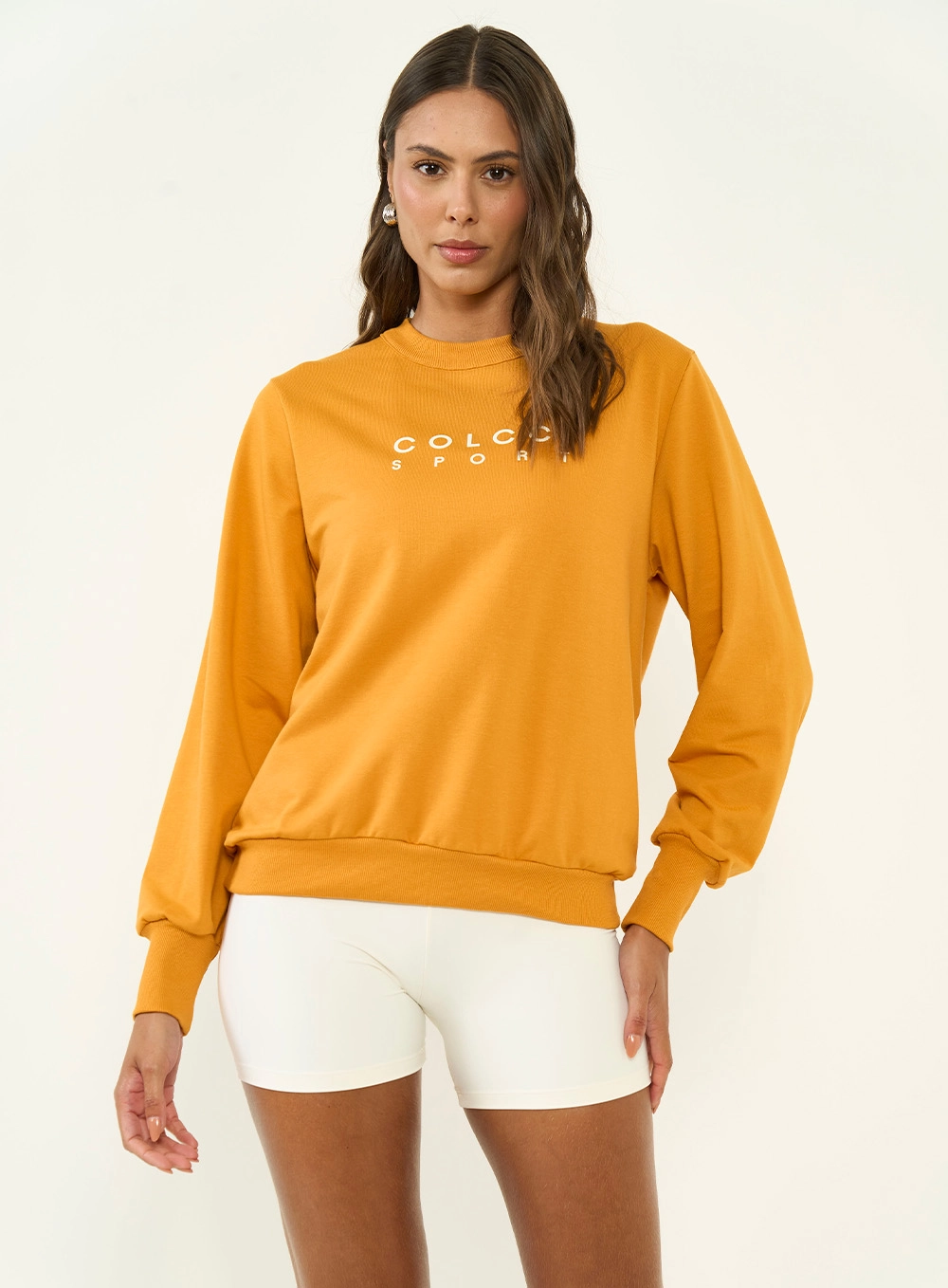 Blusão Moletom Feminino Comfort Fit Laranja
