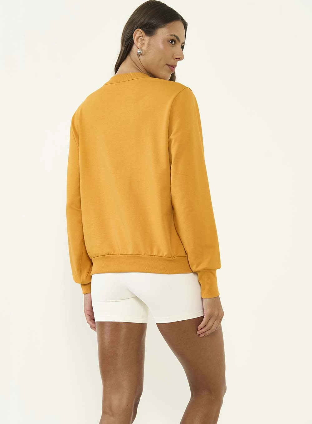 Blusão Moletom Feminino Comfort Fit Laranja