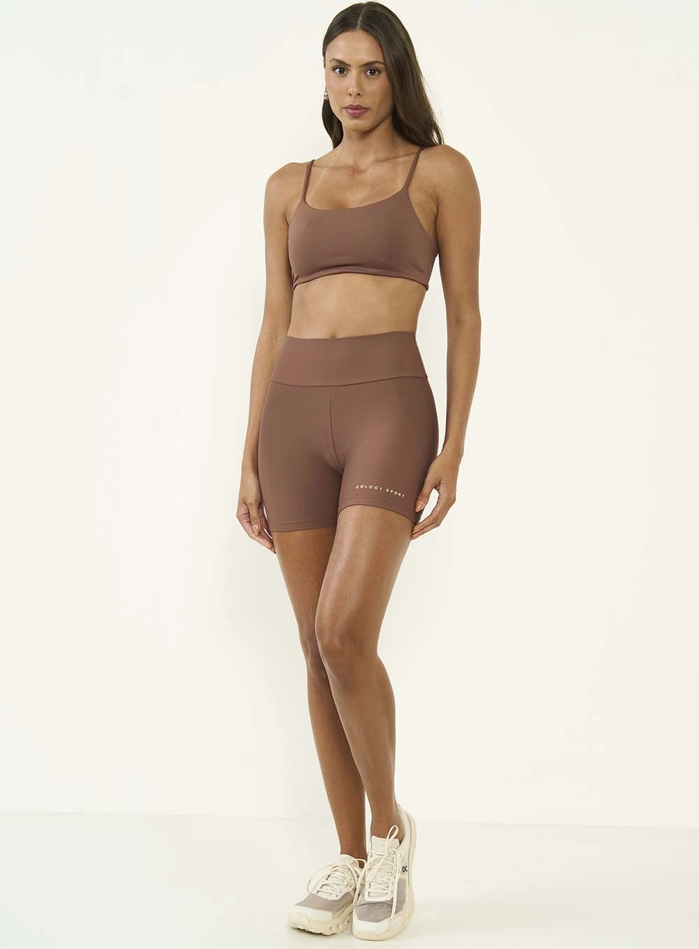 Top Slim Alças Finas Marrom