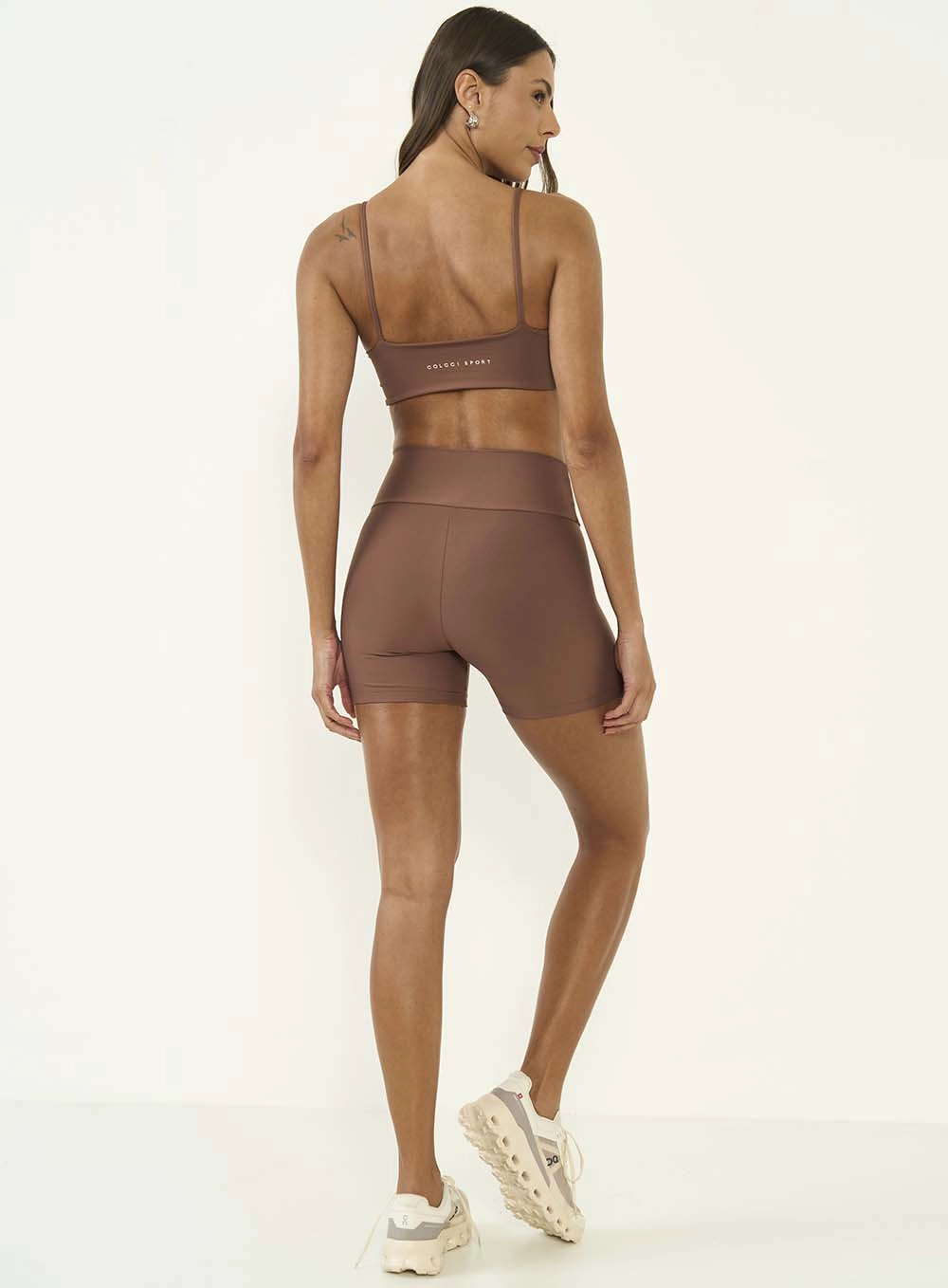 Top Slim Alças Finas Marrom