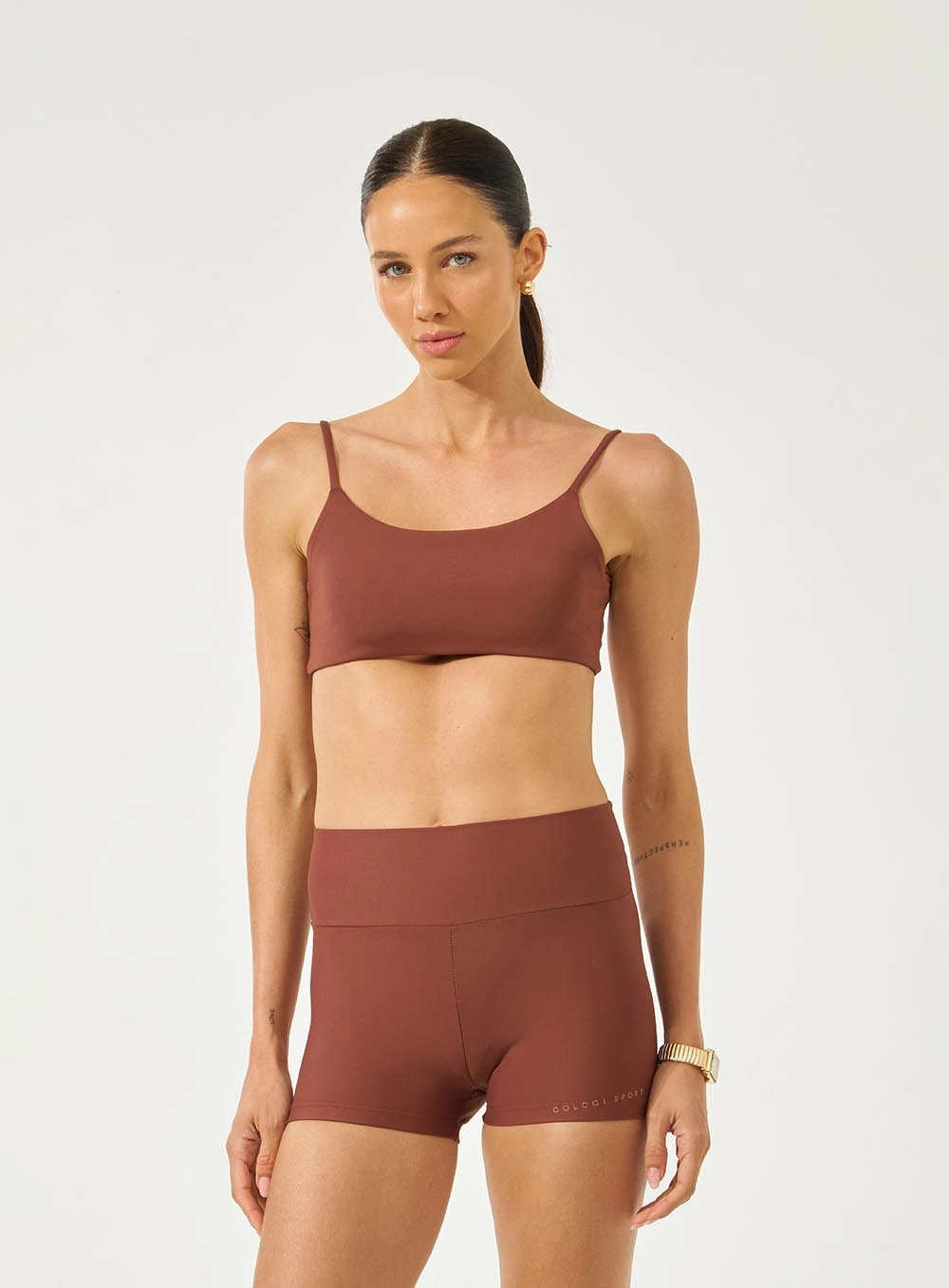 Top Slim Alças Finas Marrom Marissa