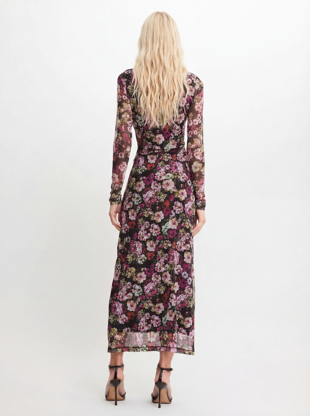 Vestido Tule Midi Slim Estampado Estampados 2